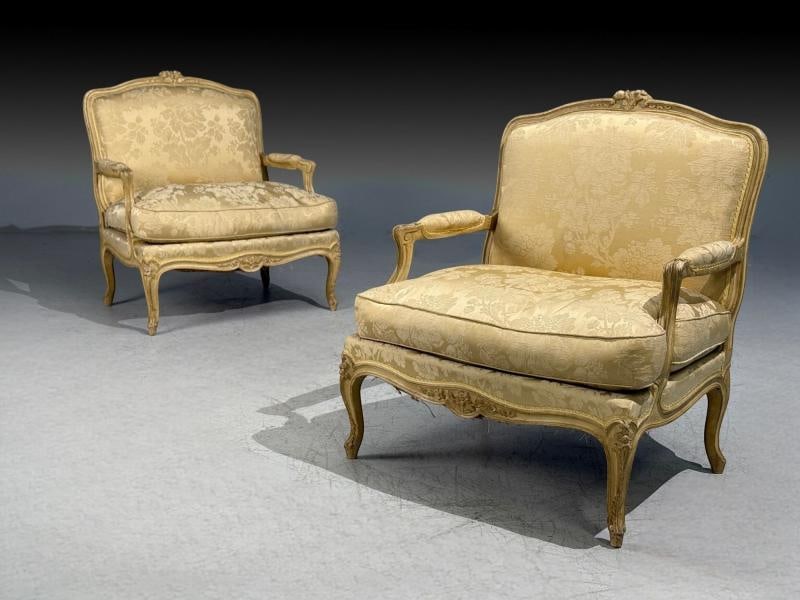 Maison Jansen, Louis XVI Armchairs, Giltwood, Fabric, France, 20th c. - 2