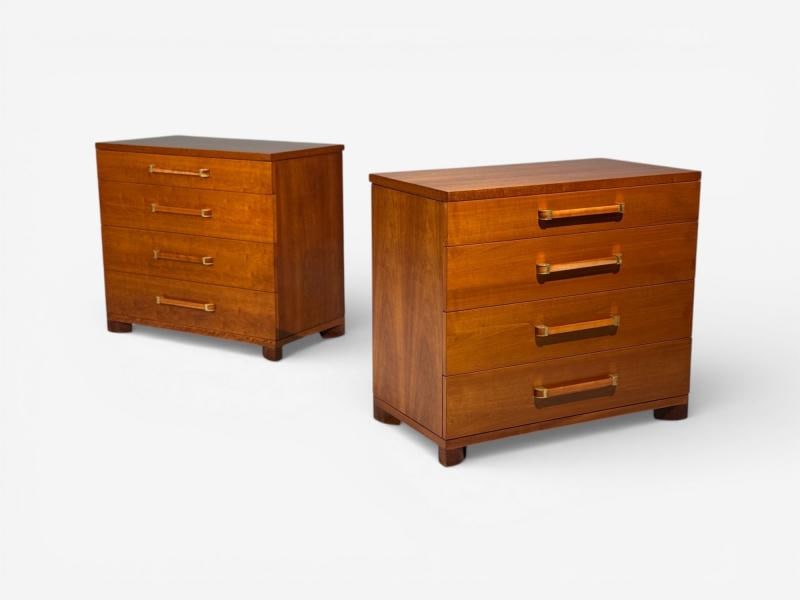 John Widdicomb, Chests of Drawers, Walnut, Brass, USA, 1960s - 2