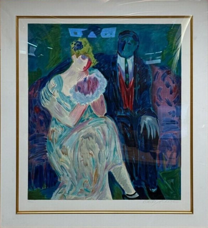 Barbara Wood, Art Deco, Monumental Oil on Paper, USA, 20th c. - 2