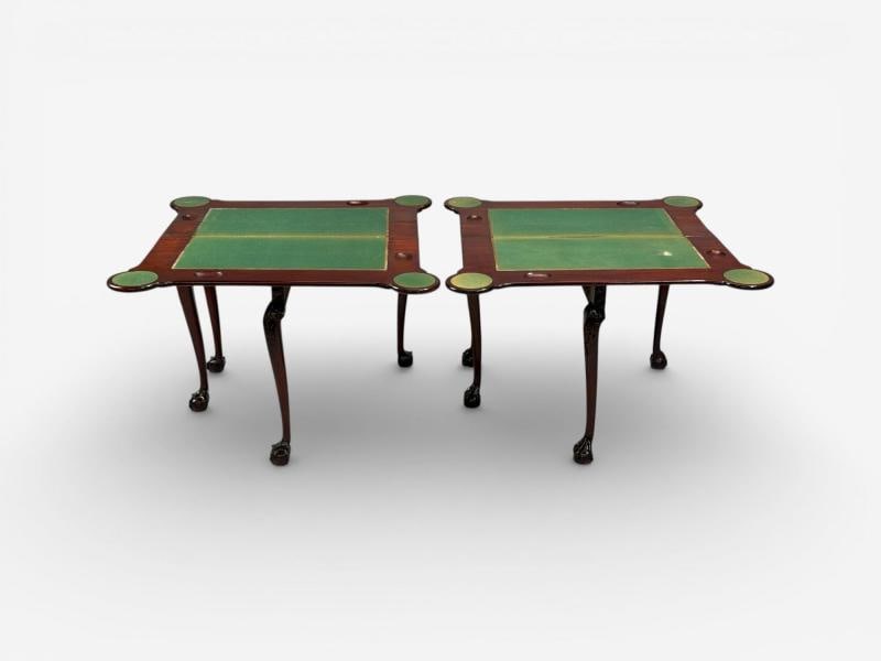 Georgian, Irish Card Tables, Mahogany, Toolled Felt, Ireland, 1820s - 3