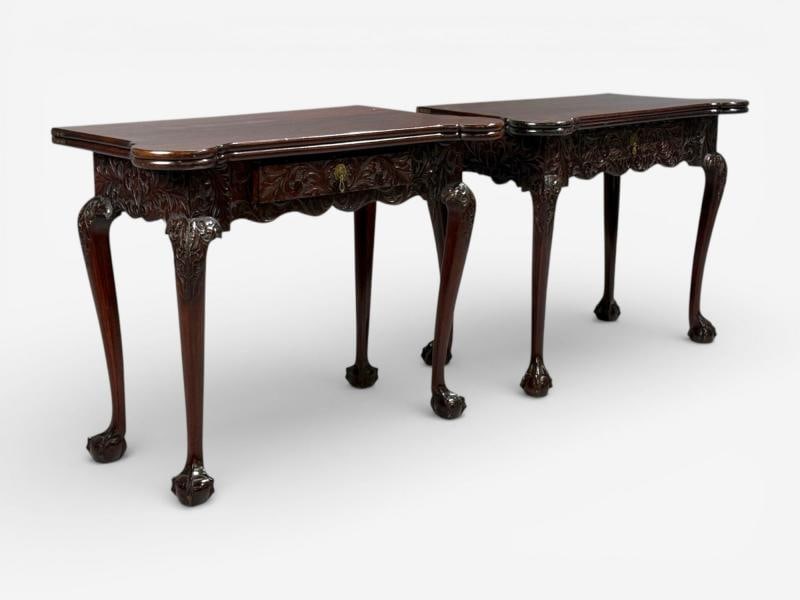 Georgian, Irish Card Tables, Mahogany, Toolled Felt, Ireland, 1820s - 7