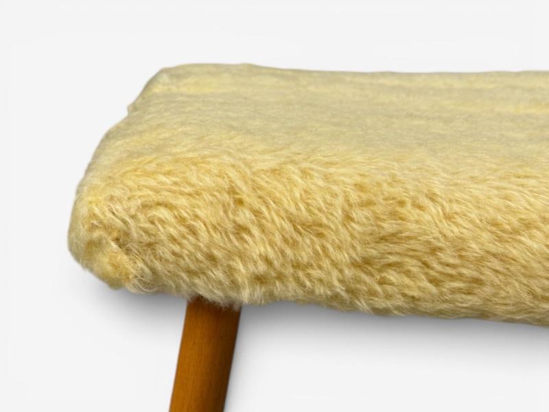 Swedish Modern, Footstools, Imitation Fur, Wood, Sweden, 1950's - 7