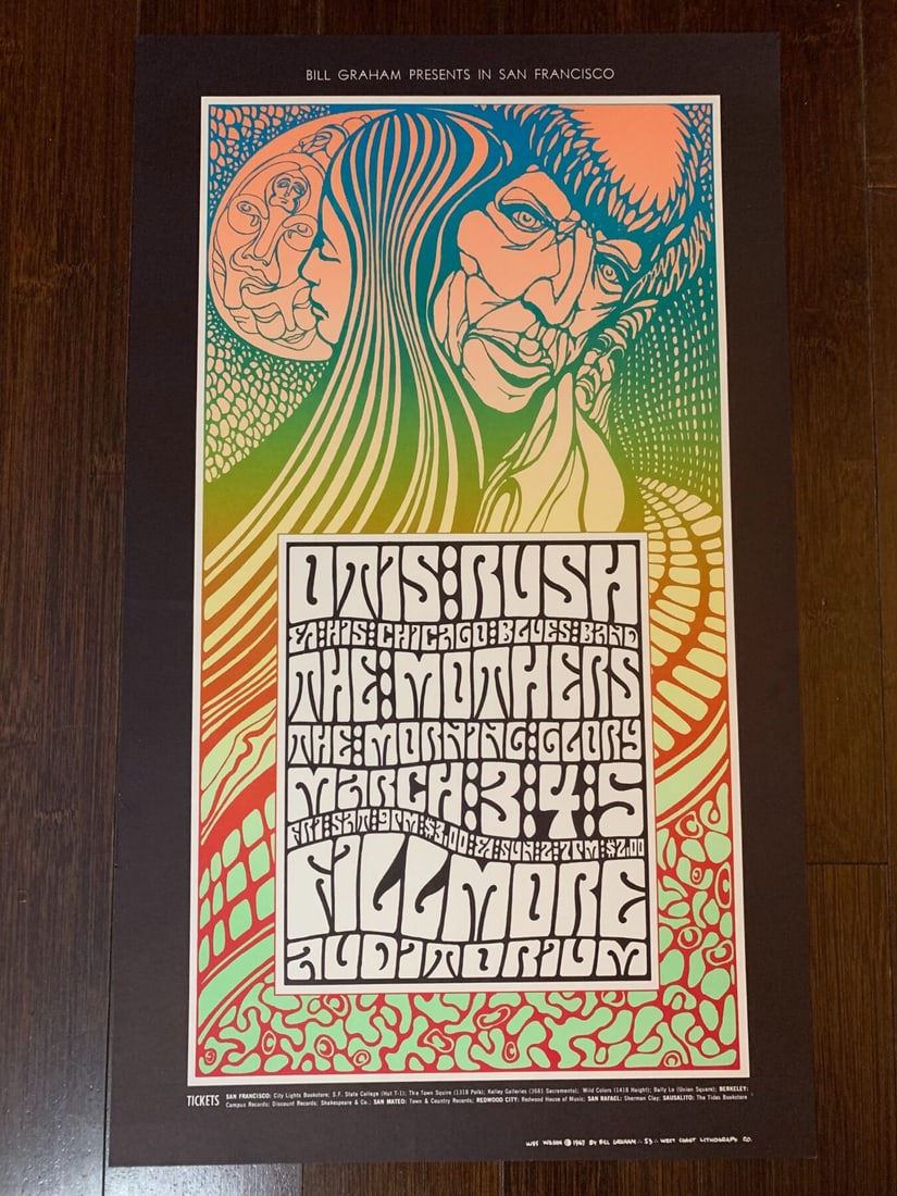 Otis, Rush, Mothers Of Invention - Fillmore Bg-53 1st Issue (1967) 13.375x22.5 US Music Poster (1 of 6)