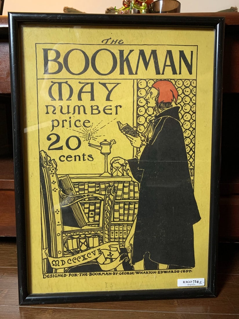 Bookman May - Art By George Wharton Edwards (1896) 11.75x16.5 US Magazine Cover - Framed: Title: Bookman May - Art By George Wharton Edwards (1896) 11.75x16.5 US Magazine Cover - Framed Description: Bookman May - Art By George Wharton Edwards (1896) 11.75x16.5 US Magazine Cover - Framed