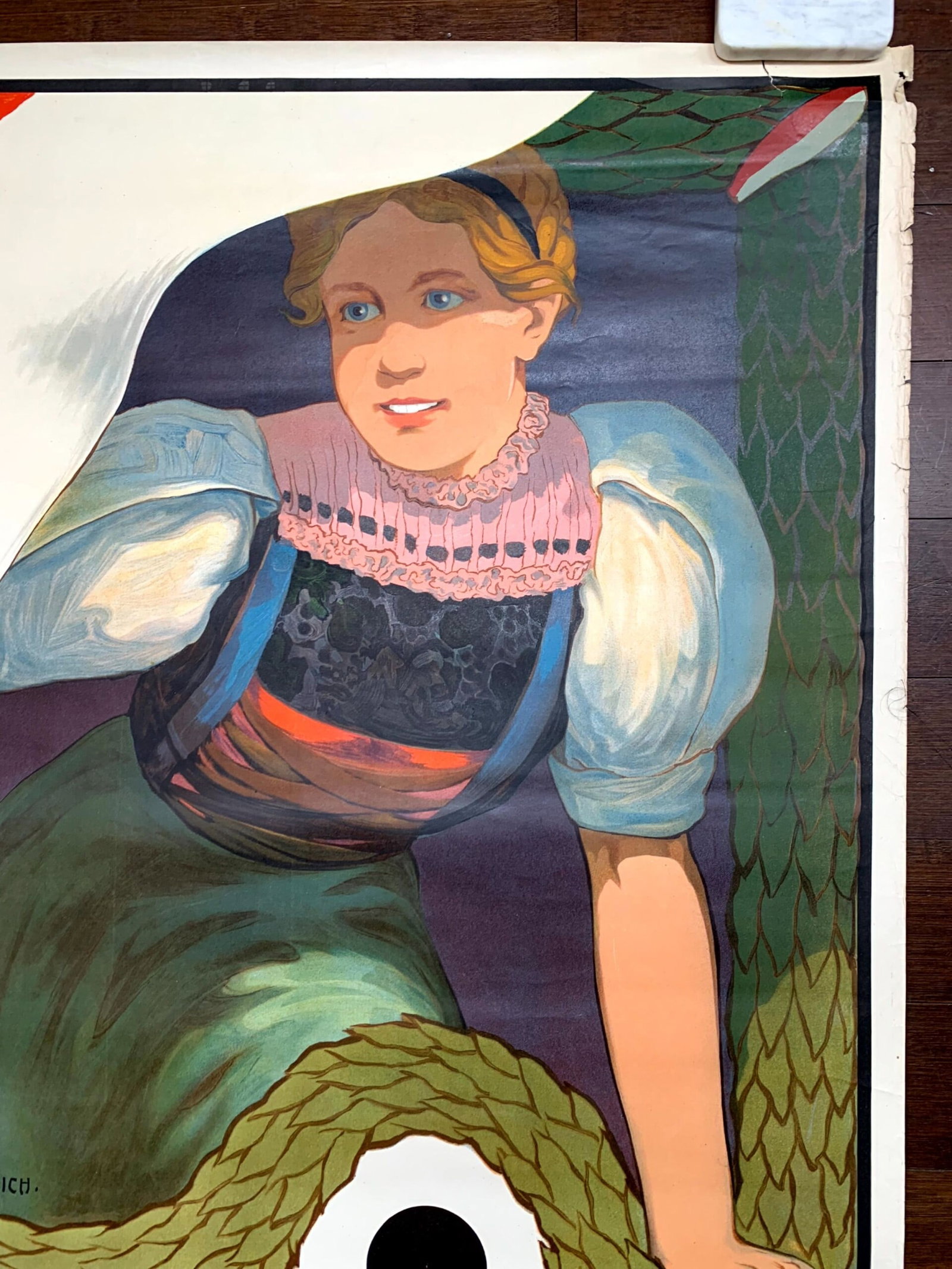 Schotzenfest Zurich - Art by Ulrich (1907) 32.5x41.5 Swiss Litho Poster LB - 3
