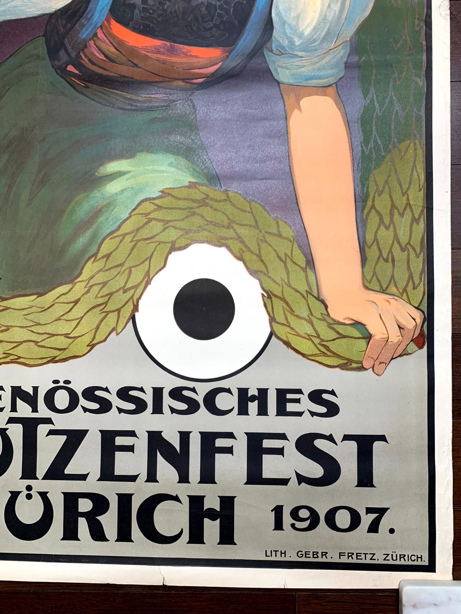 Schotzenfest Zurich - Art by Ulrich (1907) 32.5x41.5 Swiss Litho Poster LB - 4