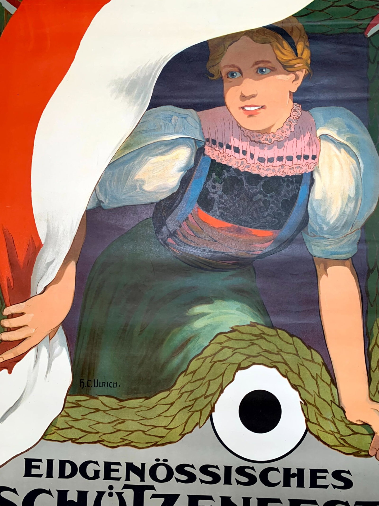 Schotzenfest Zurich - Art by Ulrich (1907) 32.5x41.5 Swiss Litho Poster LB - 6