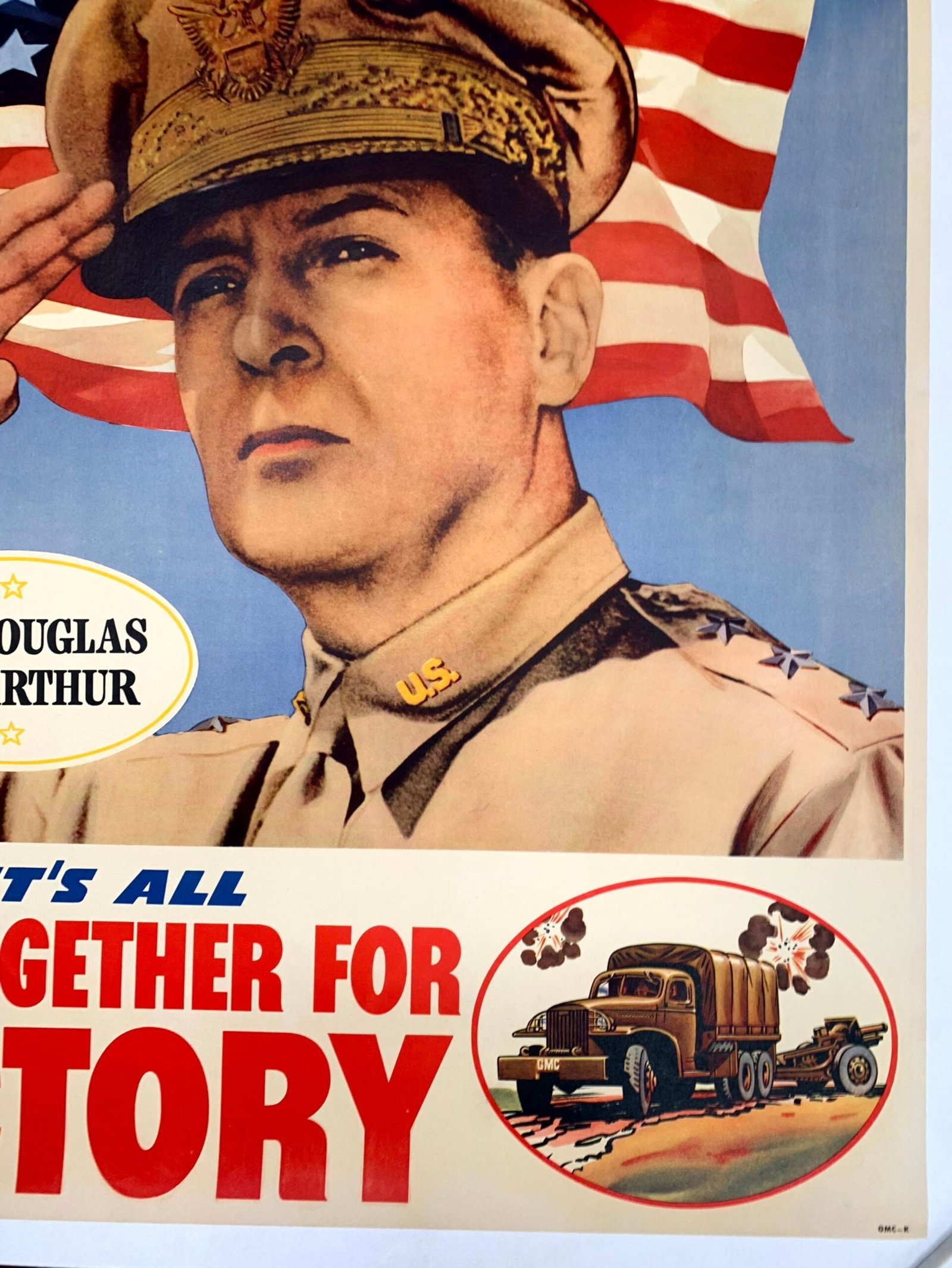 We Shall Not Let Him Down - MacArthur (1945) 30"X39.75" WWII Poster LB - 6