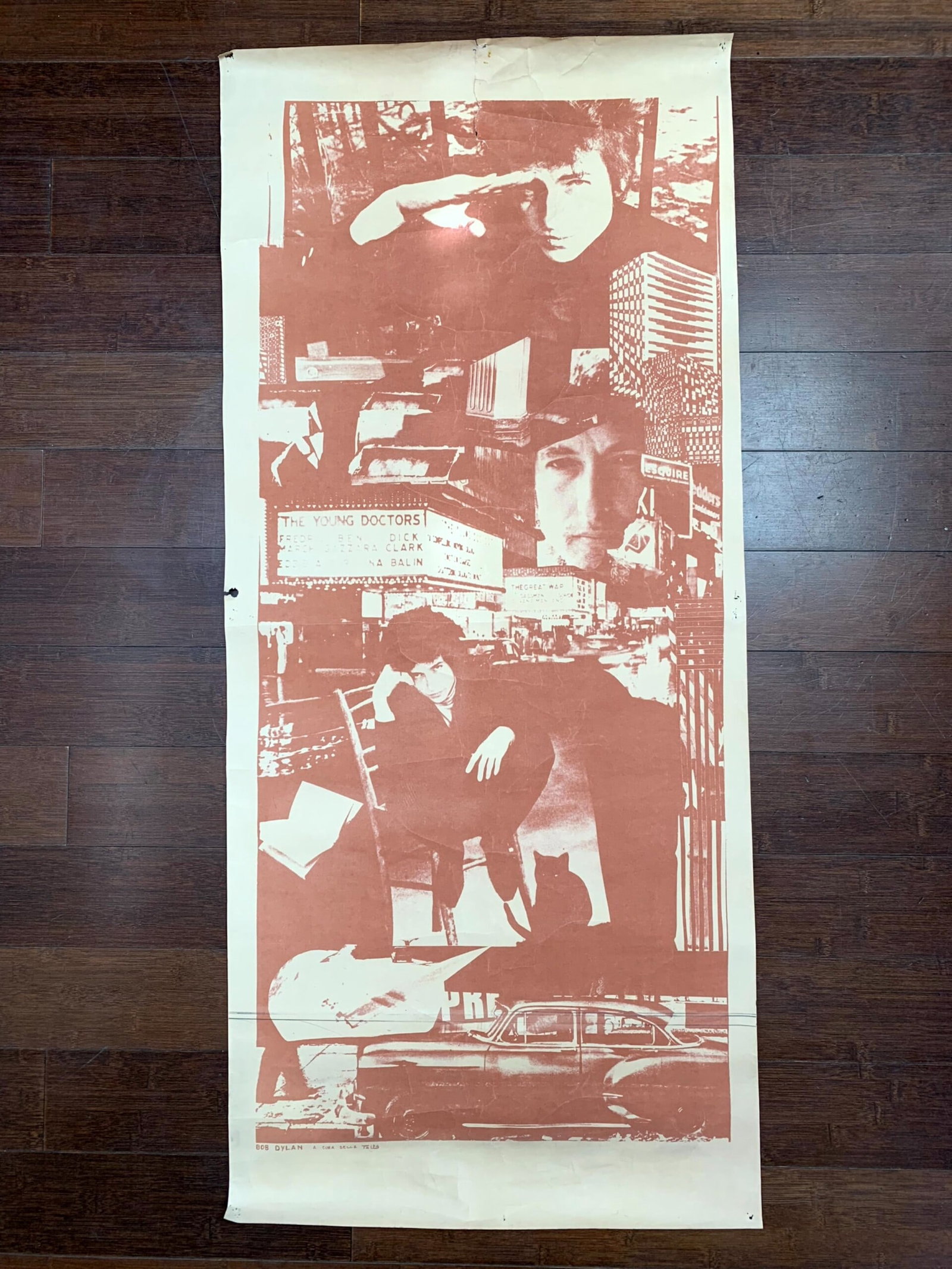 Bob Dylan Photomontage (1970) 20x44.5 French Music Poster - Rare (1 of 4)