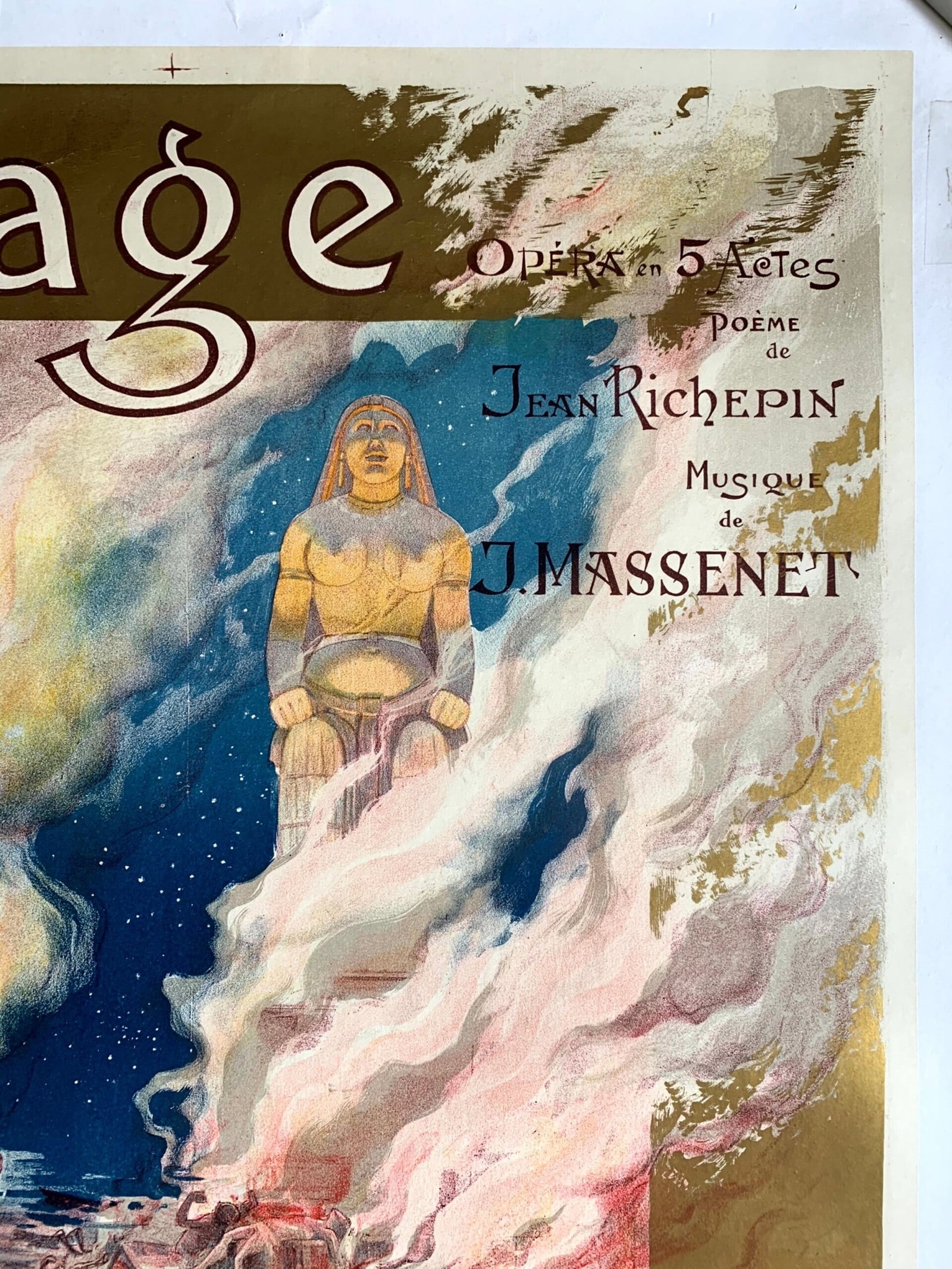 Le Mage Massenet Opera - Art Alfredo Adel (1891) 27.5x37.5 French Lithograph Poster - 3