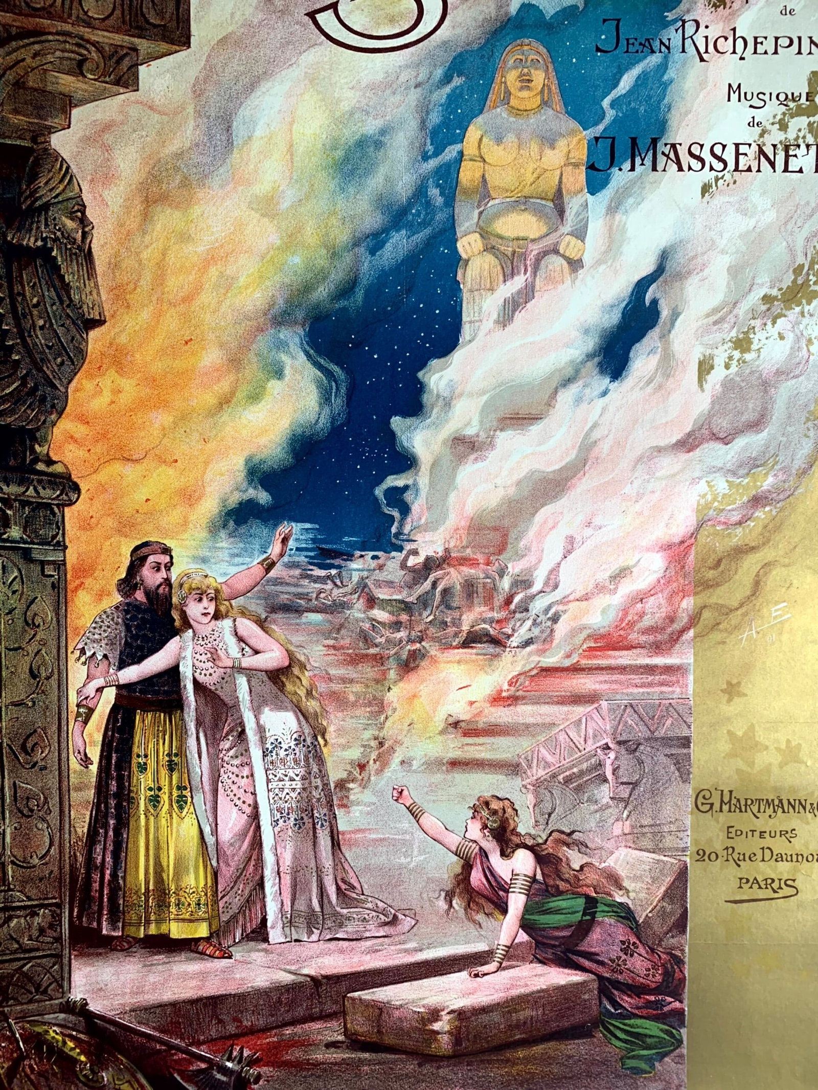 Le Mage Massenet Opera - Art Alfredo Adel (1891) 27.5x37.5 French Lithograph Poster - 6