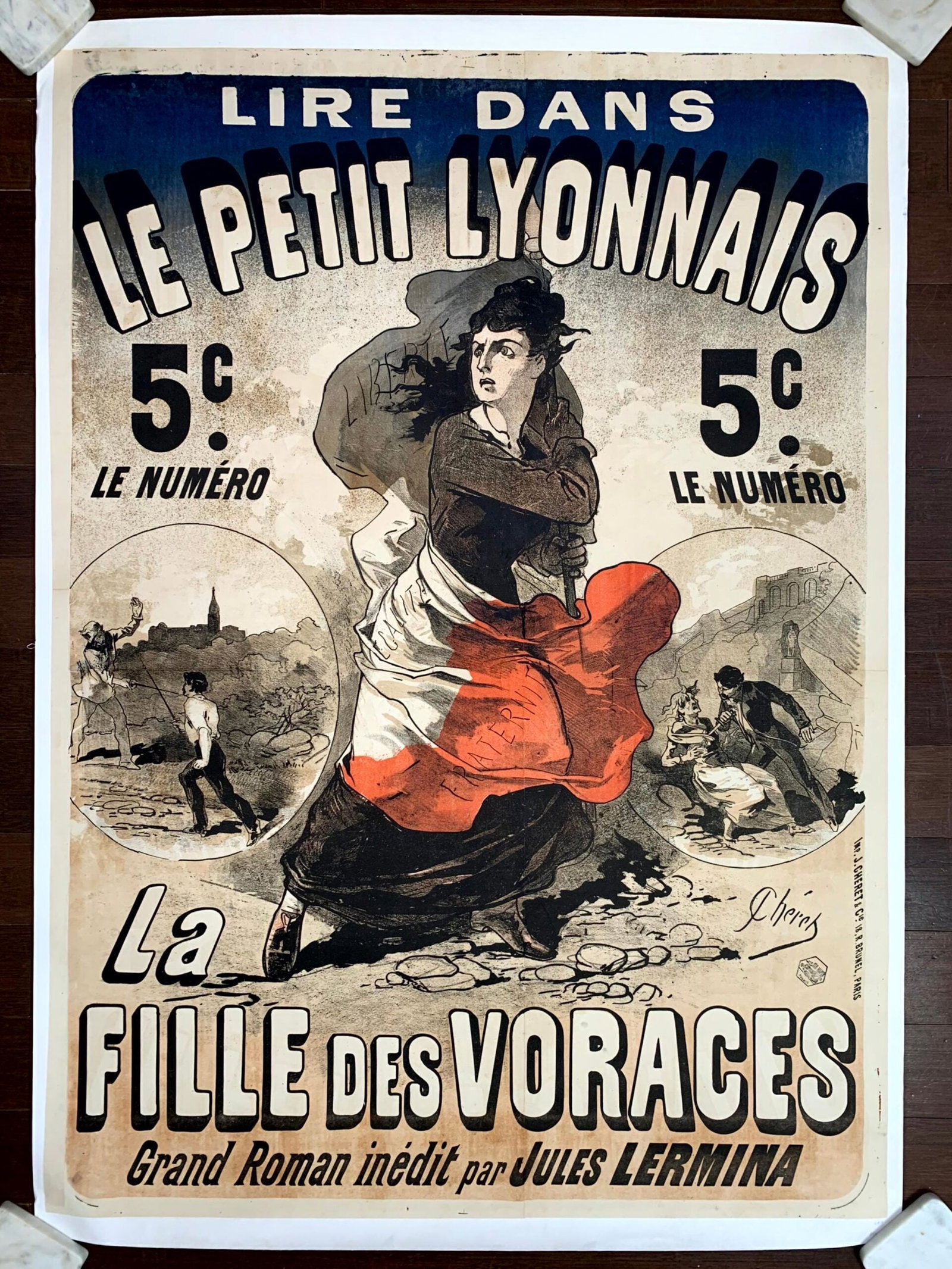 Le Petit Lyonnais Voraces - Art by Jules Chéret (1878) 34"X47.5" French Theater Poster LB: Title: Le Petit Lyonnais Voraces - Art by Jules Chéret (1878) 34"X47.5" French Theater Poster LB Description: Le Petit Lyonnais Voraces - Art by Jules Chéret (1878) 34"X47.5" French Theater Poster L