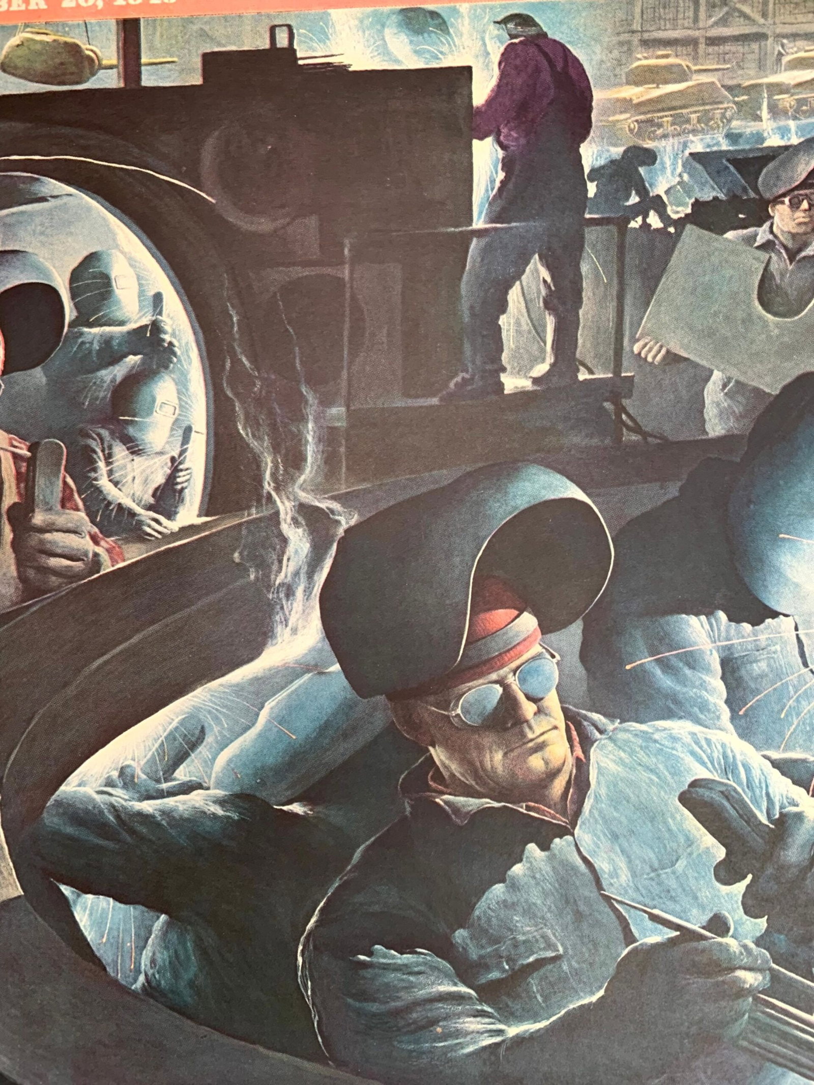 WW2 Saturday Evening Post - Art Robert Riggs (1943) 22"X28" Newstand Poster LB - 3
