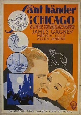 St. Louis Kid (1934) Swedish Poster Cagney Cartoon Art (1 of 1)