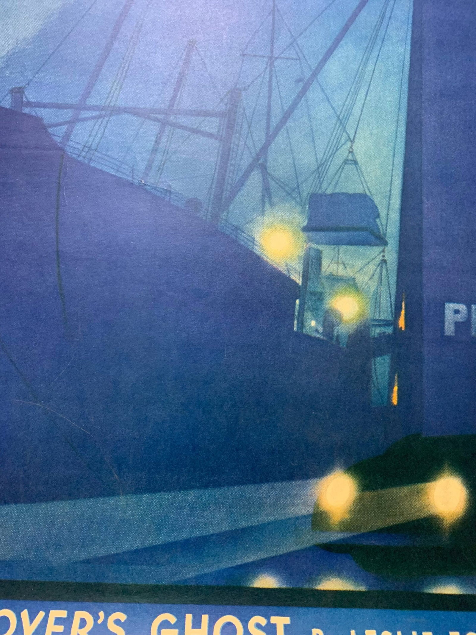 22x28 1940 Newstand Poster Saturday Evening Post - Art By Ski Weld nighttime In Port - 4