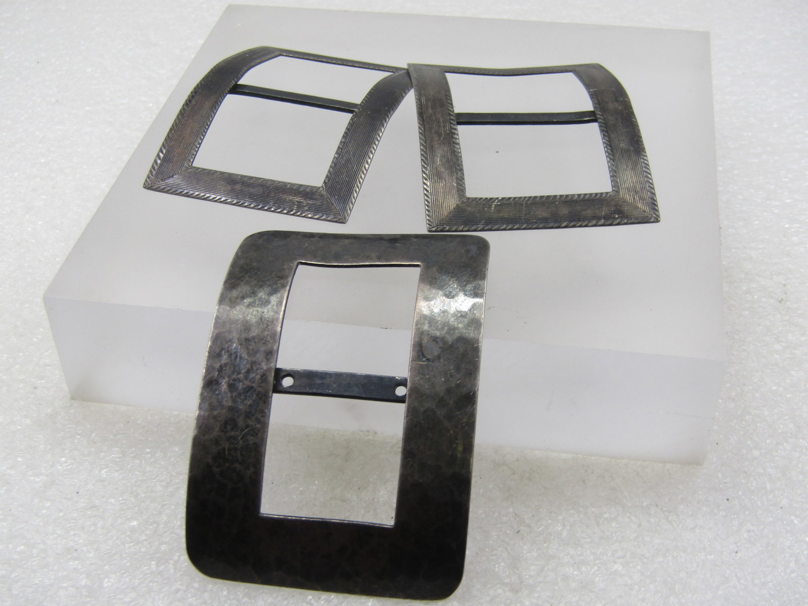 Vintage 3 Sterling Buckle Lot, Signed B.B.andB. and TPS, 1910-1930's - 3