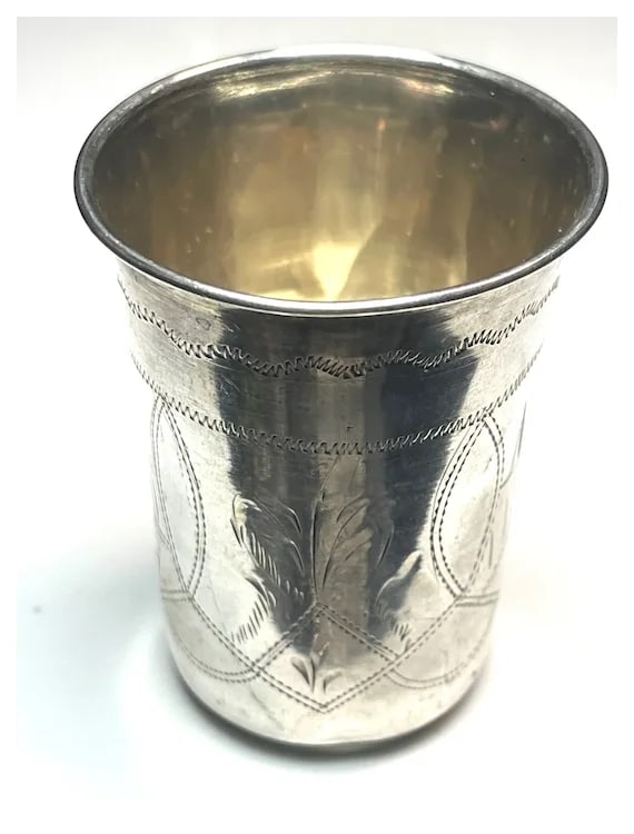 Antique Russian Sterling Silver Vodka Cup 84 - 3