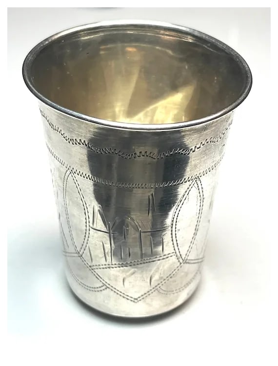 Antique Russian Sterling Silver Vodka Cup 84 - 4