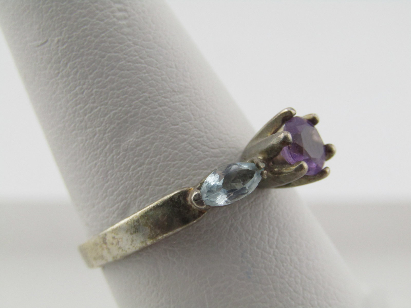 Vintage Sterling Amethyst Topaz Ring. Sz. 8.25, 1970's-1980's - 3