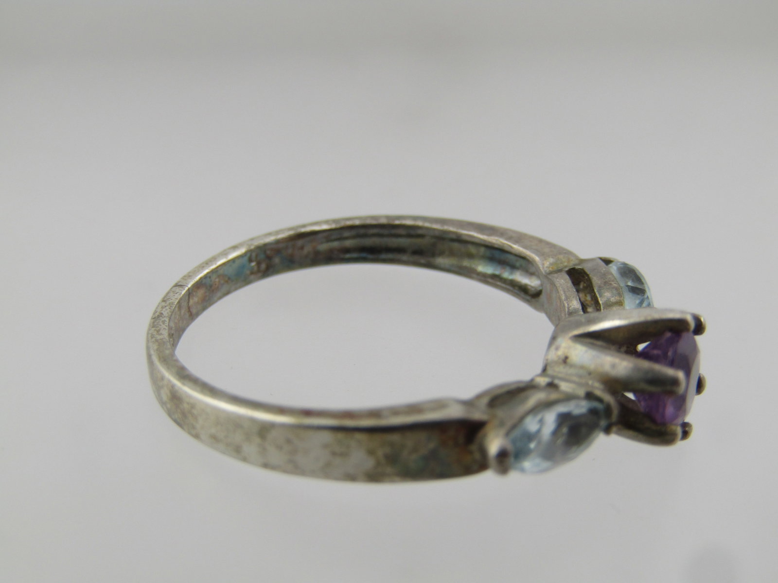 Vintage Sterling Amethyst Topaz Ring. Sz. 8.25, 1970's-1980's - 5