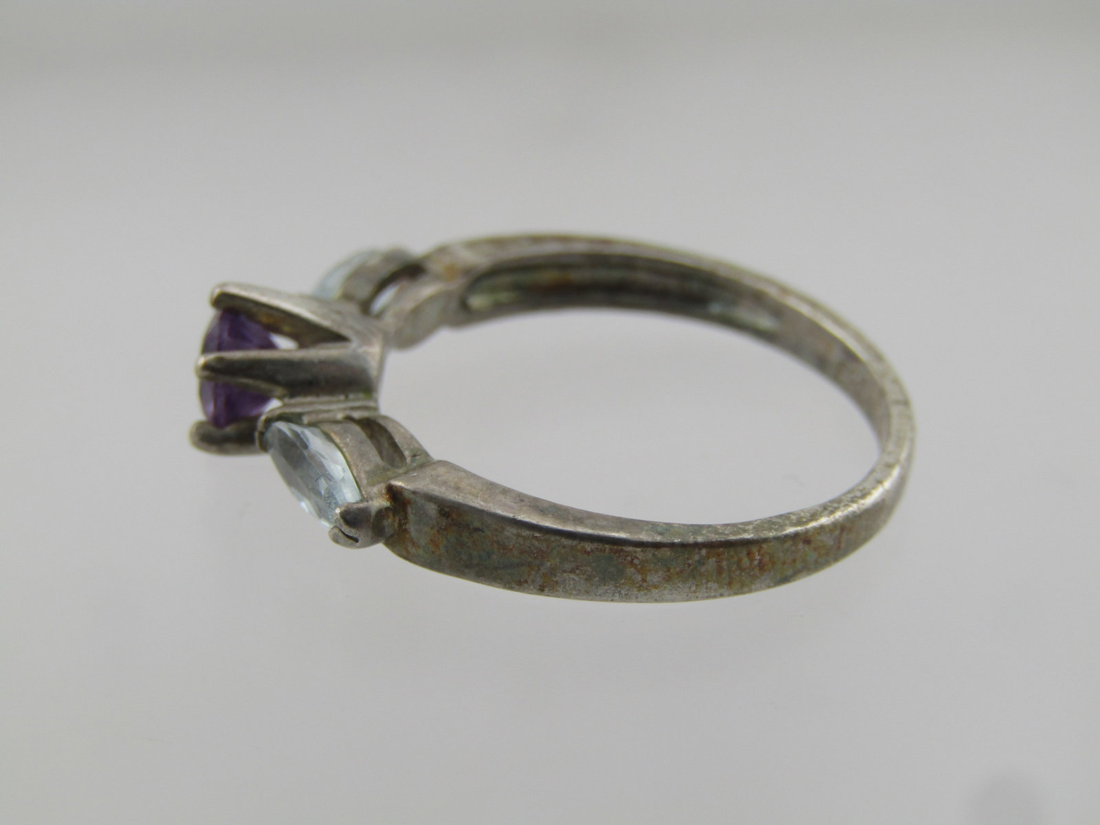 Vintage Sterling Amethyst Topaz Ring. Sz. 8.25, 1970's-1980's - 6