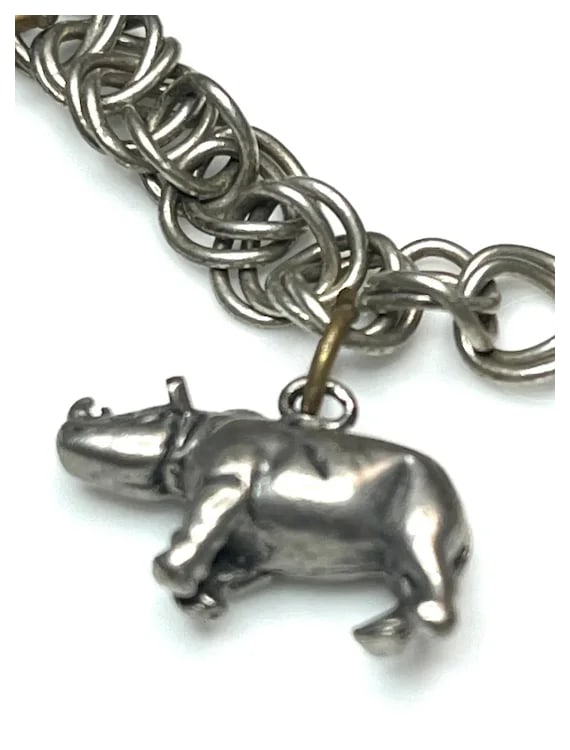 Vintage Sterling Silver Animal Themed Charm Bracelet - 7