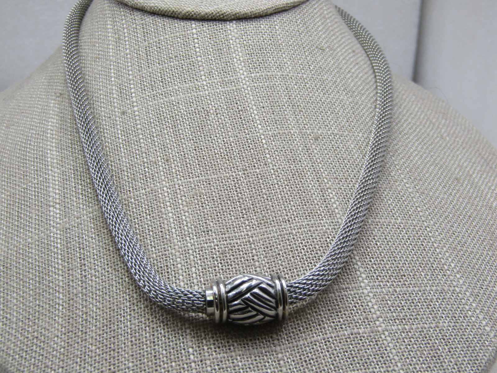 Vintage 18" Mesh Necklace, Magnetic Clasp, 5mm Round - 2