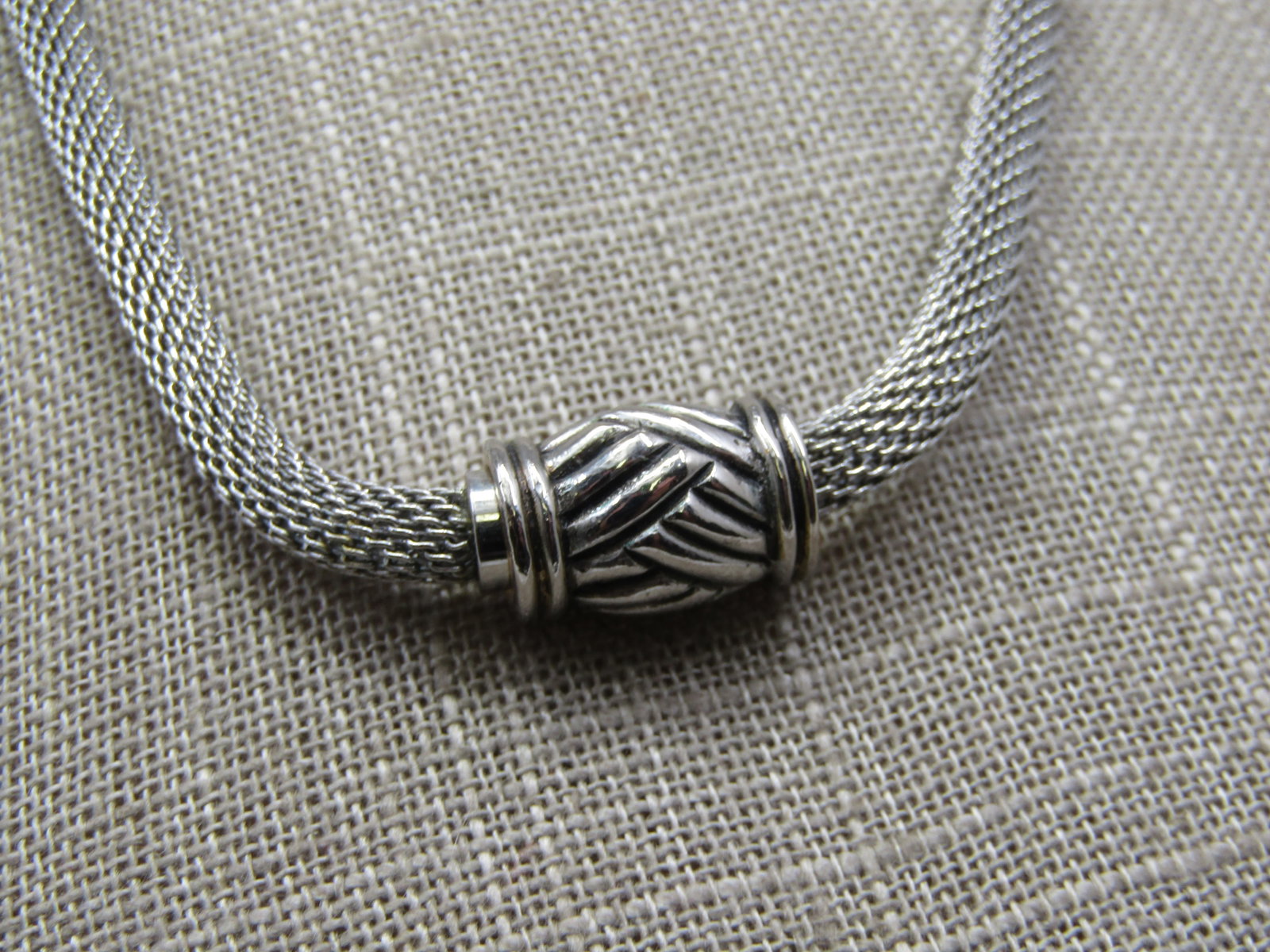 Vintage 18" Mesh Necklace, Magnetic Clasp, 5mm Round - 3