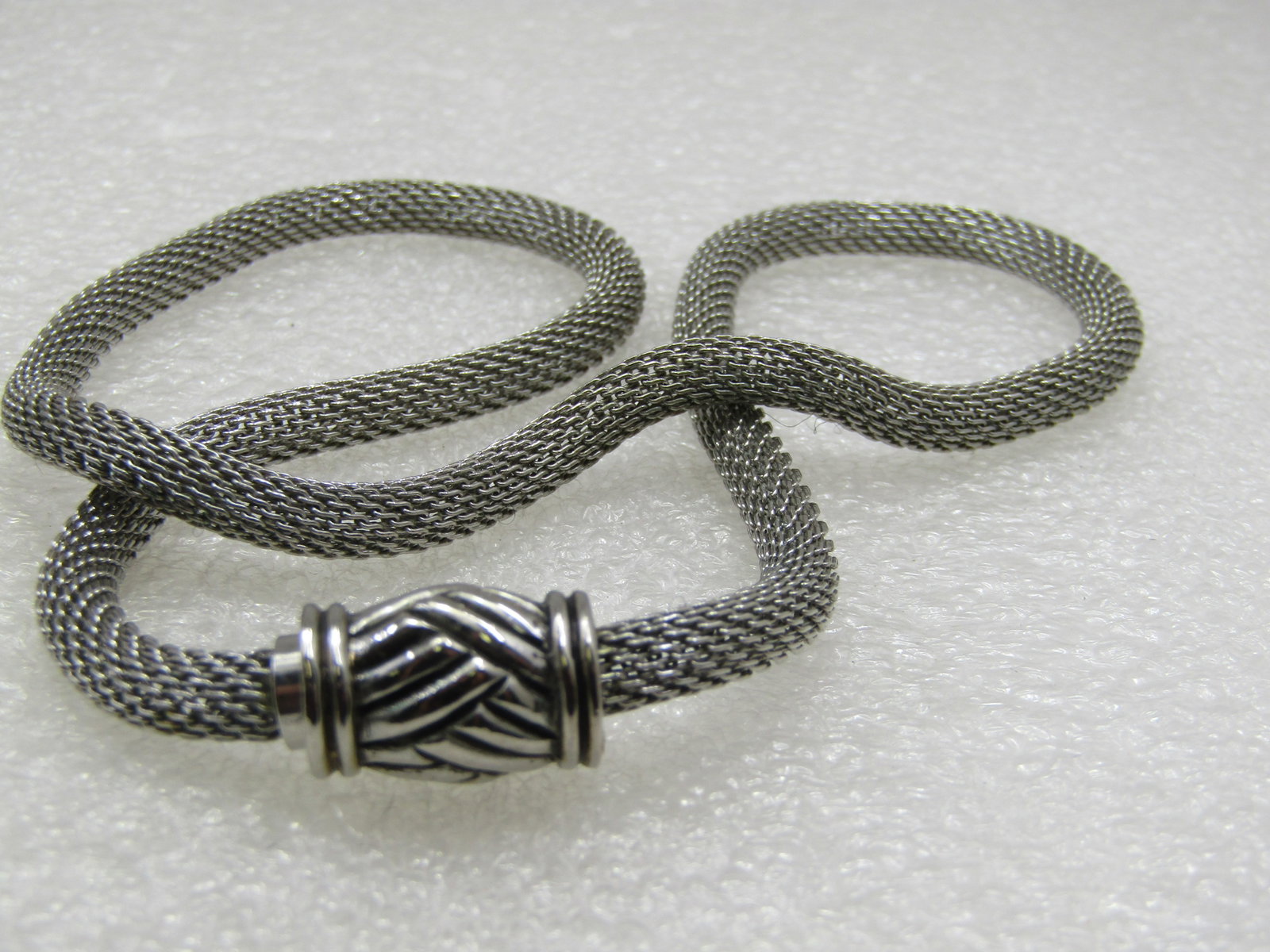 Vintage 18" Mesh Necklace, Magnetic Clasp, 5mm Round - 4