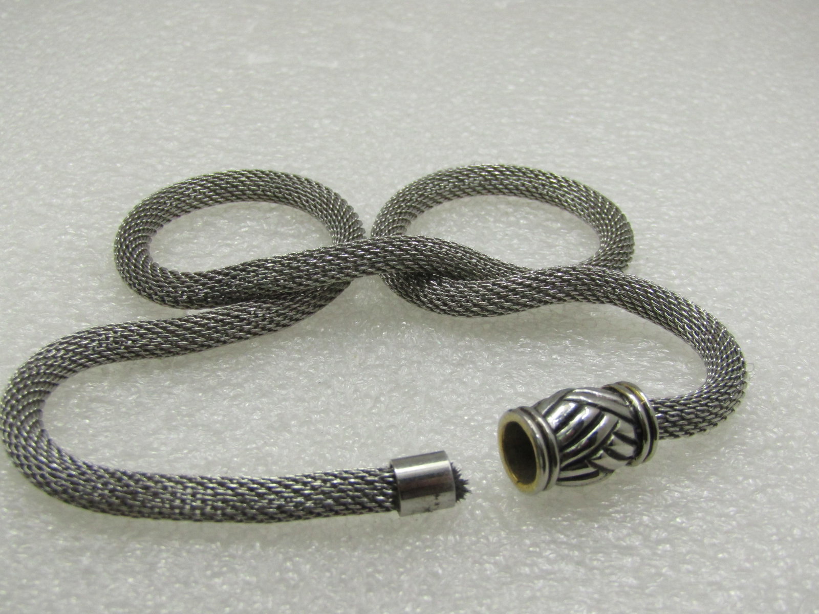 Vintage 18" Mesh Necklace, Magnetic Clasp, 5mm Round - 5