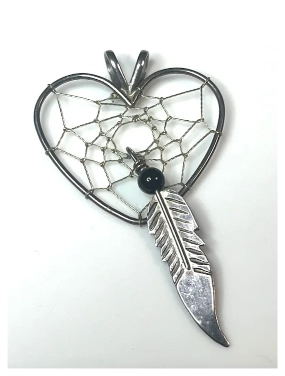 Estate Dream Catcher Silver Pendant - 2