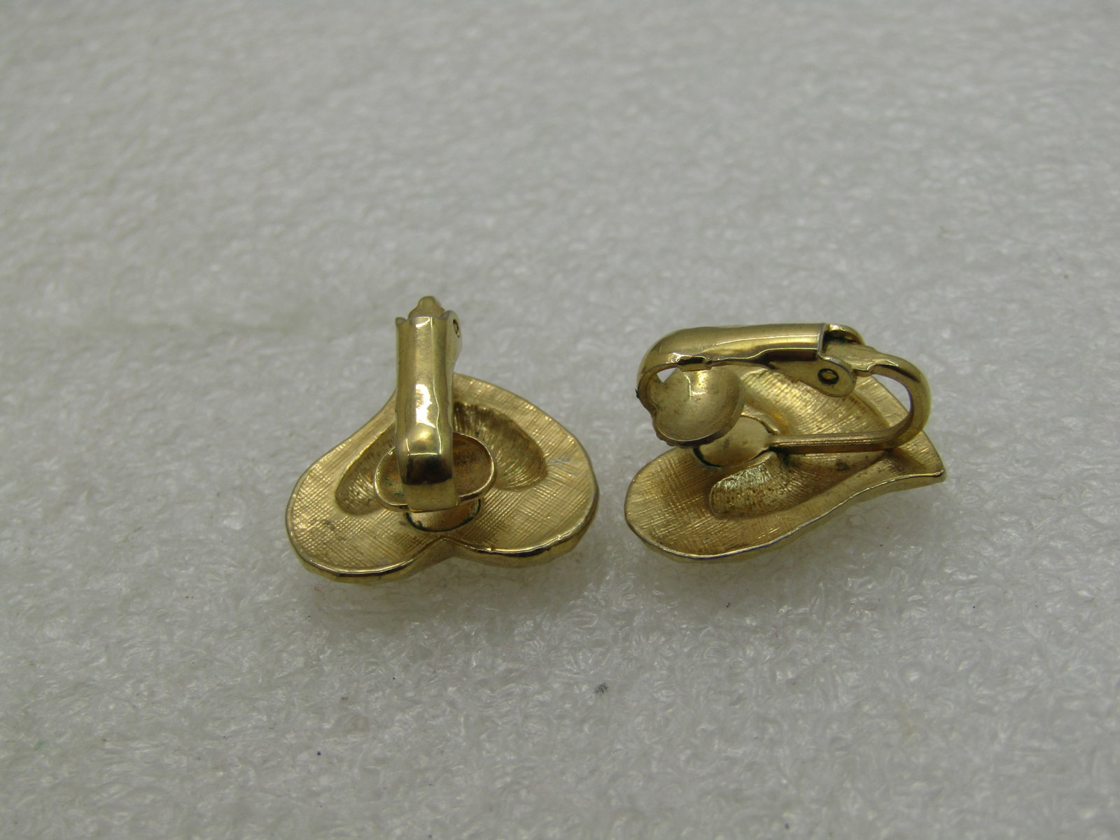 Vintage Hammered Heart Clip Earrings, 3/4" Domed - 4