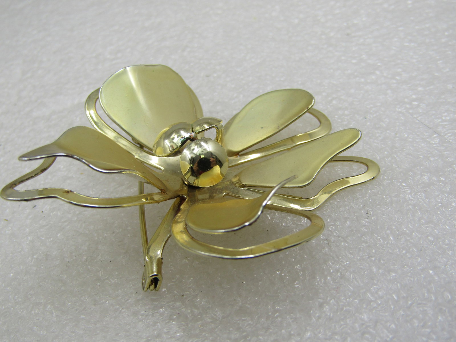 Vintage Gold Tone Tiered Bold Brooch, 2.25", 1960's - 5