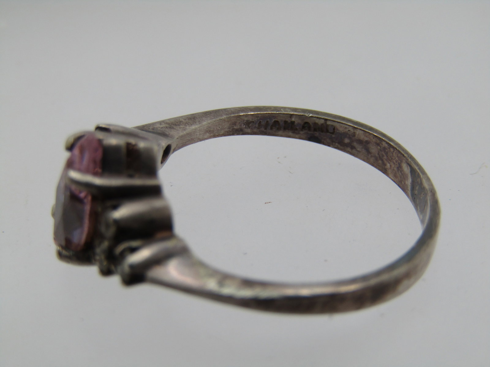Vintage Sterling Pink and Clear CZ Ring, Sz. 7, 1980's-1990's - 6
