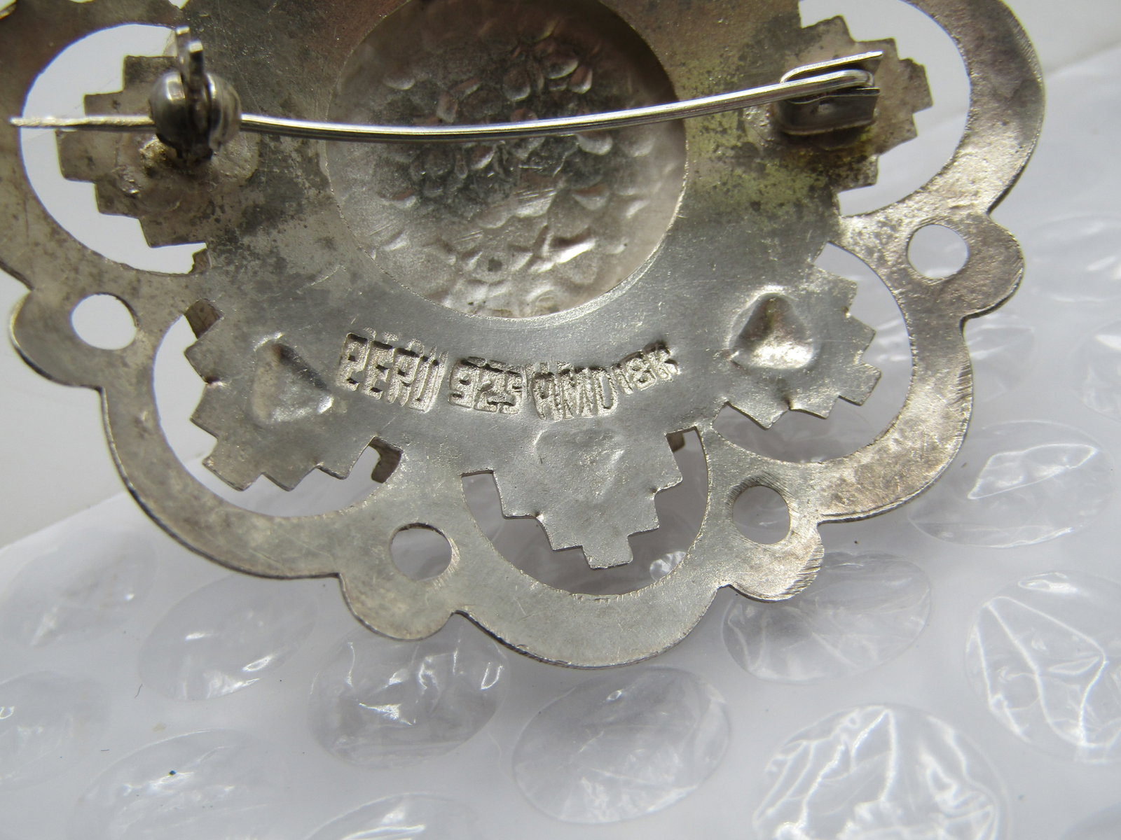 Vintage Sterling and 18kt Llama Filigree Necklace, Peru, 24" - 8