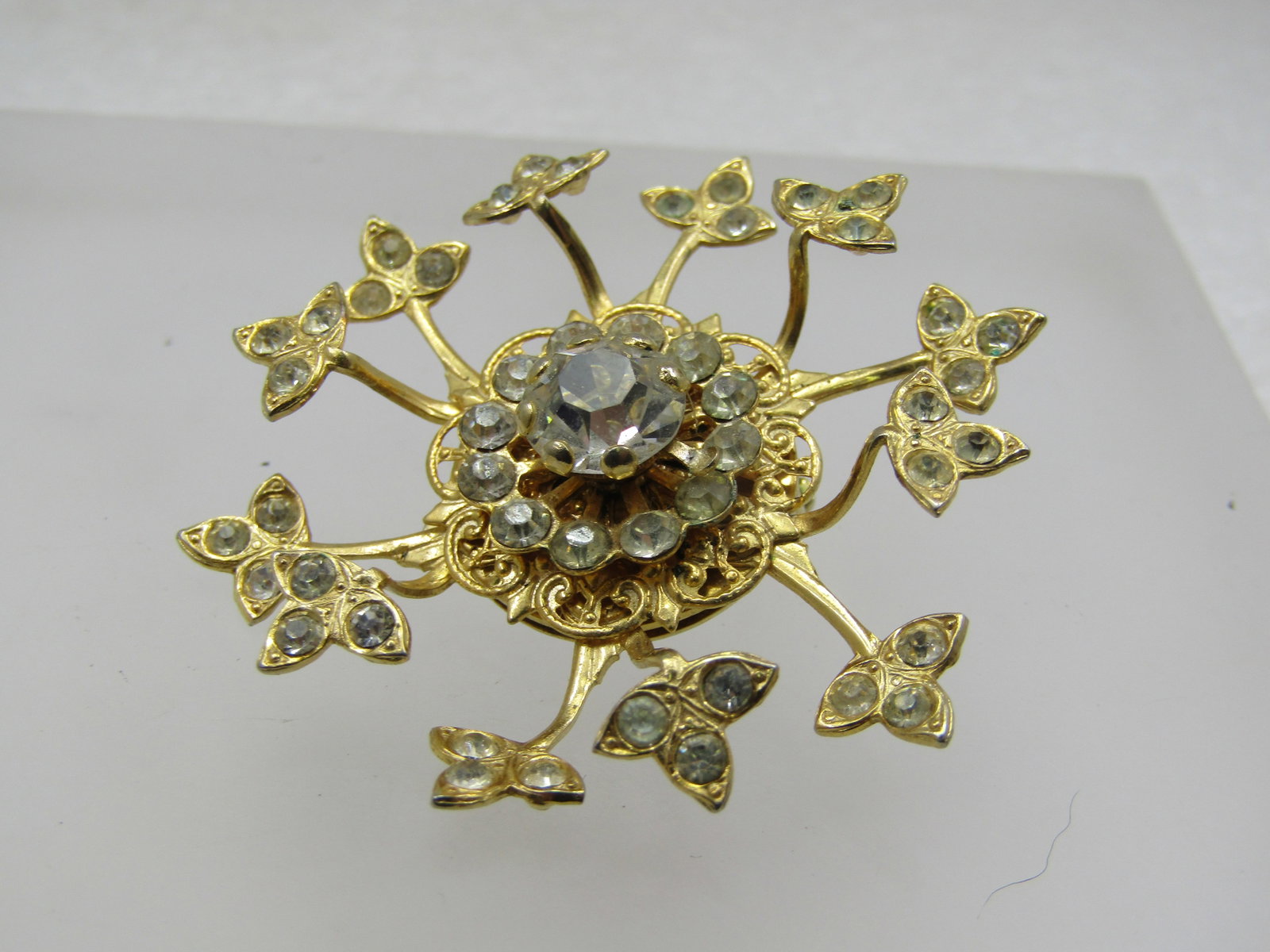 Vintage Large Rhinestone Single Earring, Great as Dress Clip Too - 2