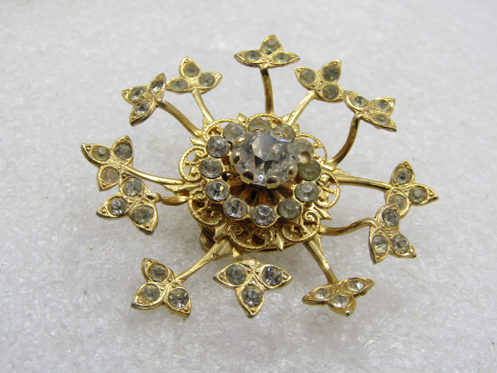 Vintage Large Rhinestone Single Earring, Great as Dress Clip Too - 5