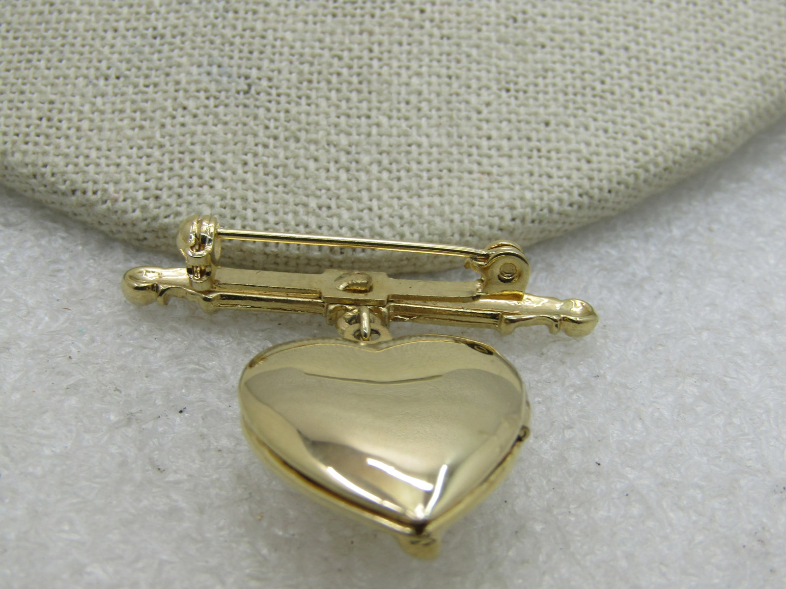 Gold tone Angel Heart Locket Brooch - 4