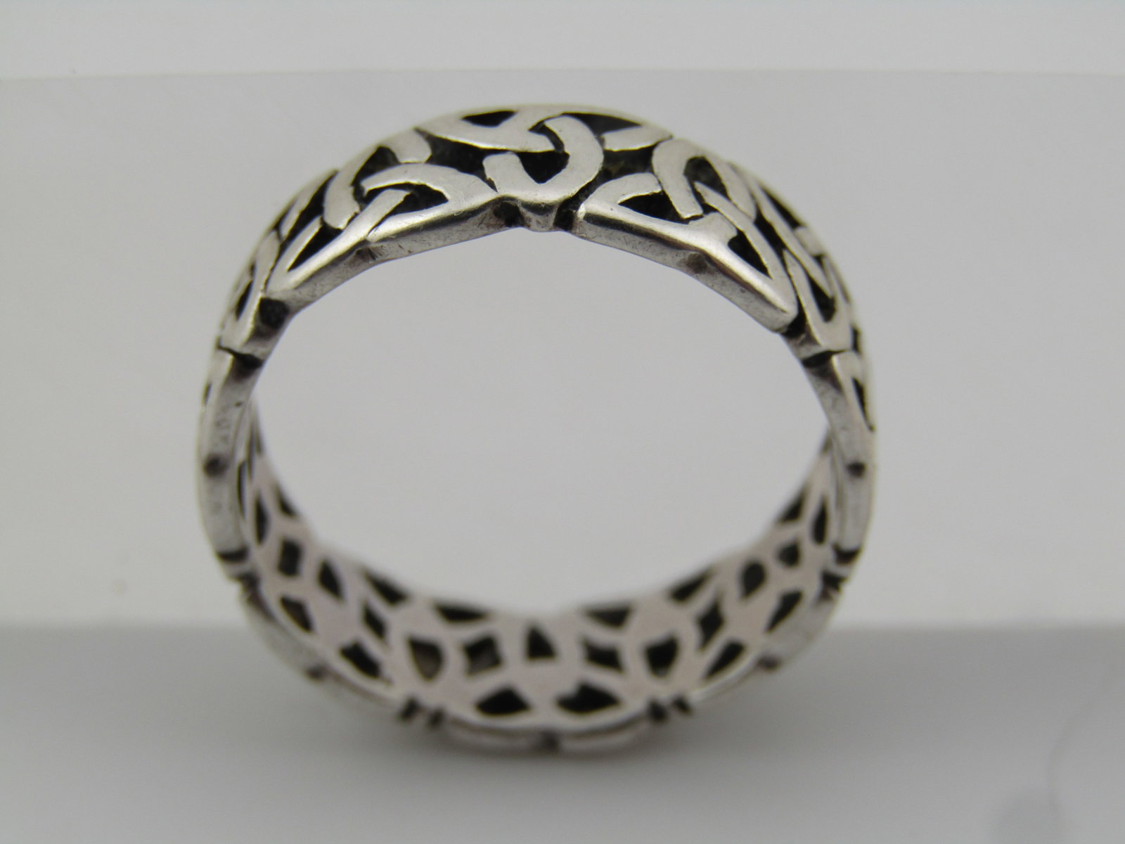 Vintage Sterling Celtic Knot Band Ring, Sz. 9, Unisex, 6.5mm - 5