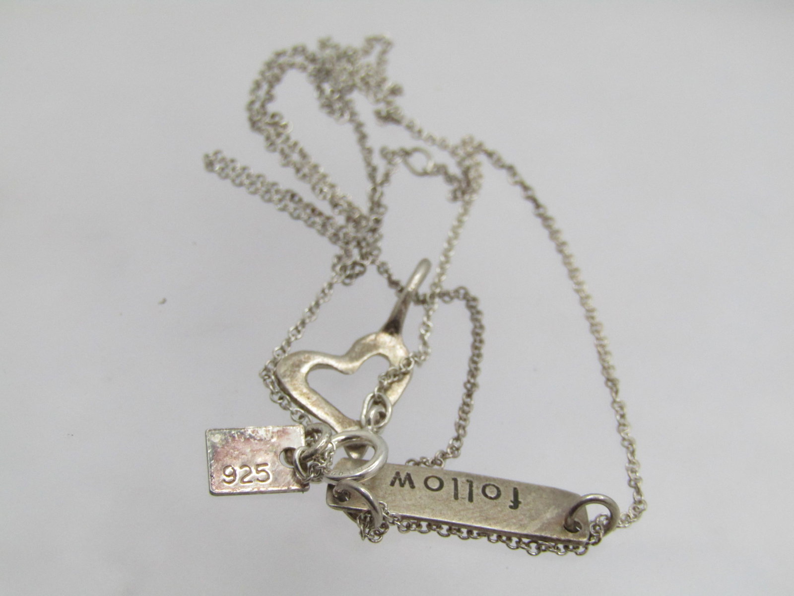 Vintage Follow Your Heart Necklace, 18", Signed B.U. - 6