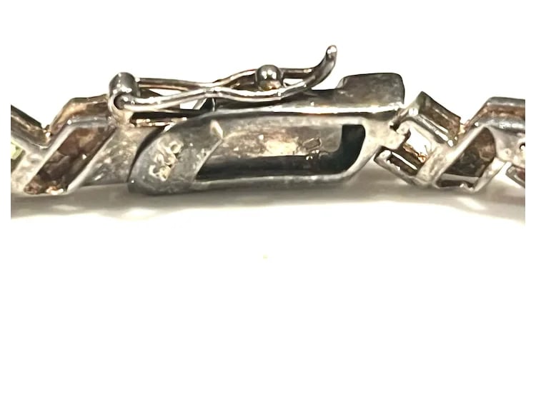 Vintage Sterling Silver Colorful Origami Bracelet - 7