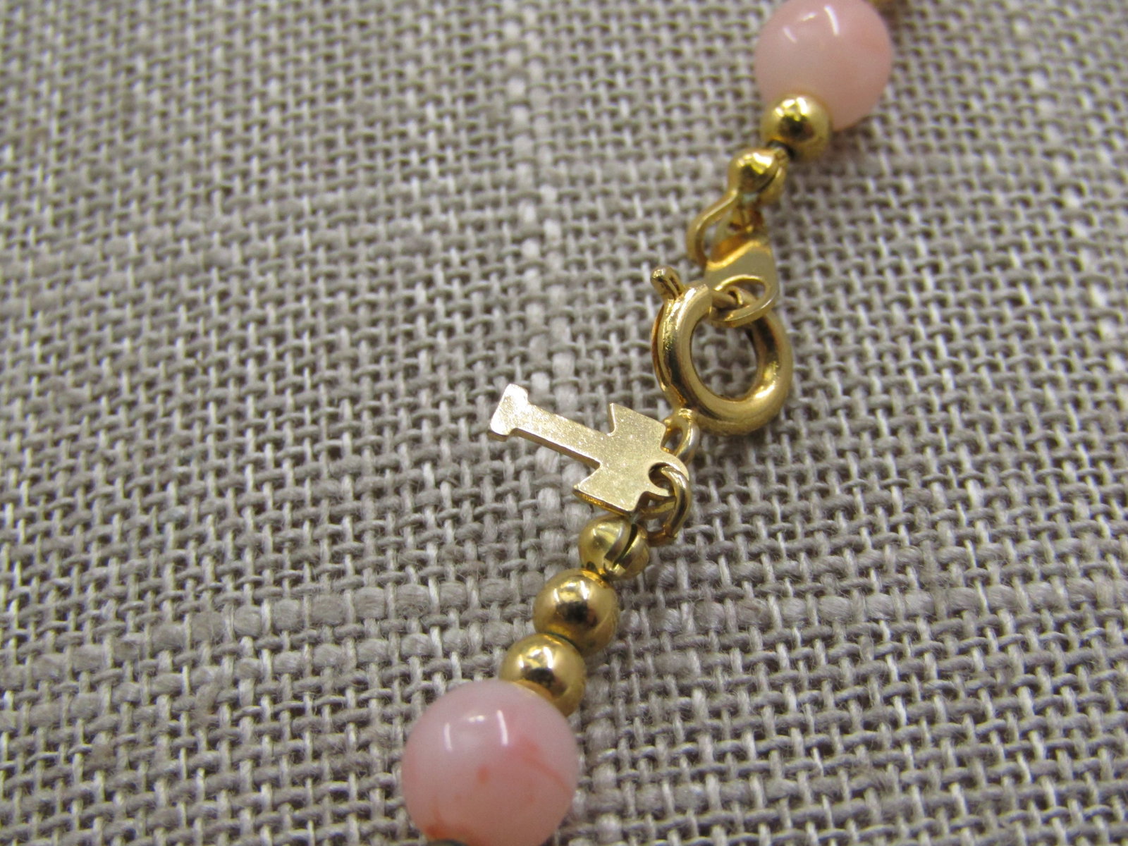 Vintage Trifari Faux Pink Coral and Pearl Necklace, 22", 1970's-1980's - 3