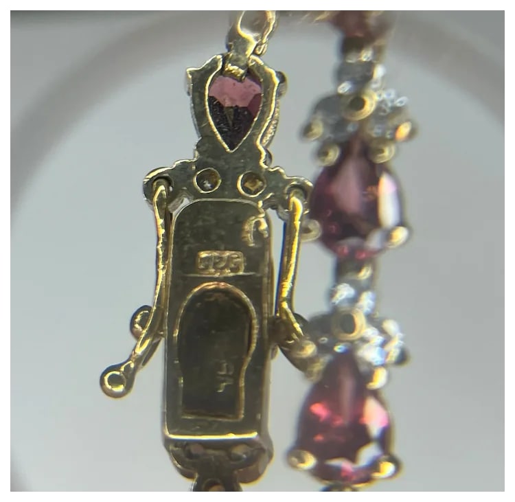 Vintage Fancy Sterling Silver Amethyst Tennis Bracelet - 7