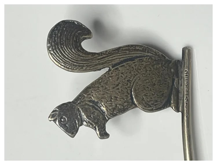 Vintage Sterling Silver Squirrel Candle Snuffer - 6