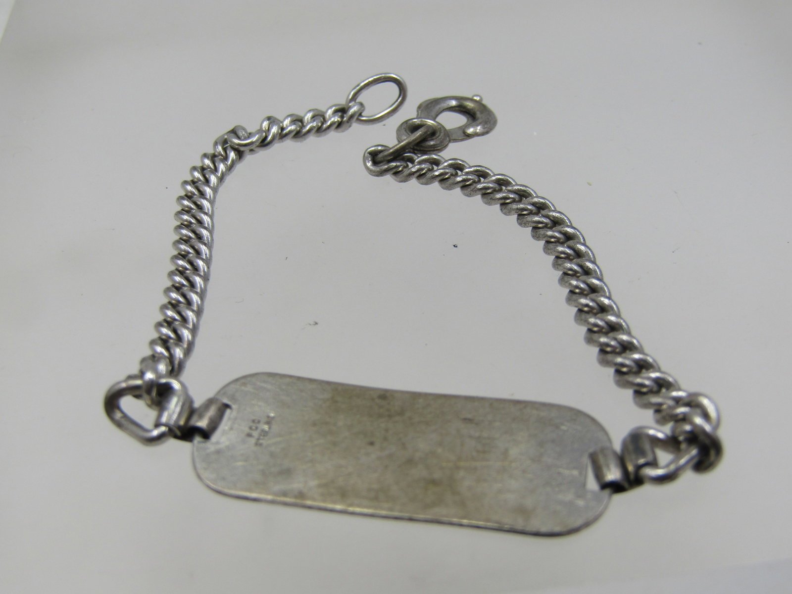 Vintage Sterling I.D. Bracelet Signed FCC. 7" 1940's-1950's - 3