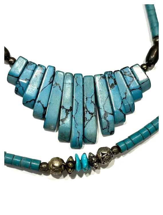 Vintage Native American Beaded Necklace - 4