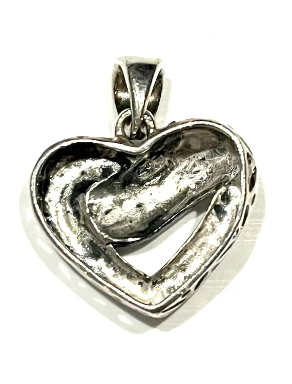 Vintage Marcasite Heart Pendant - 5