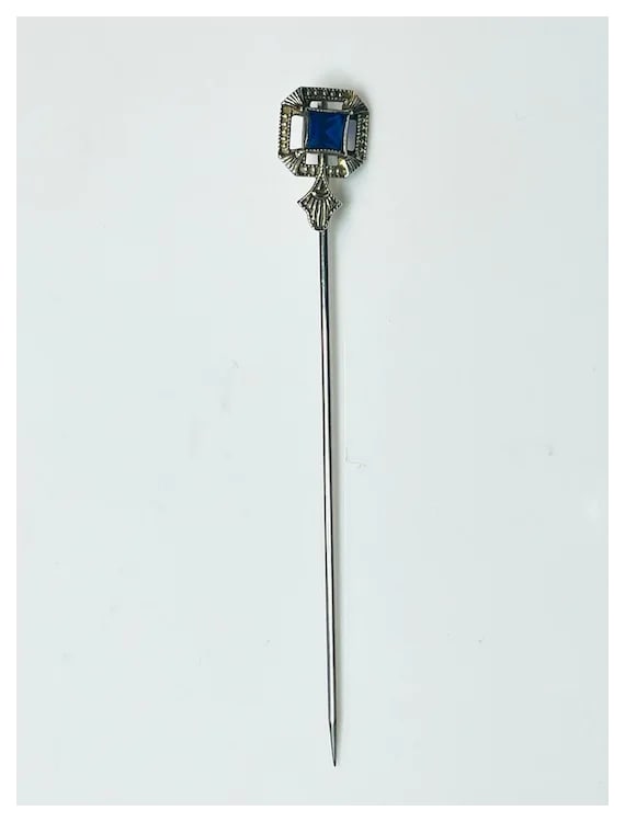 Vintage 10k White Gold Art Deco Stickpin - 2