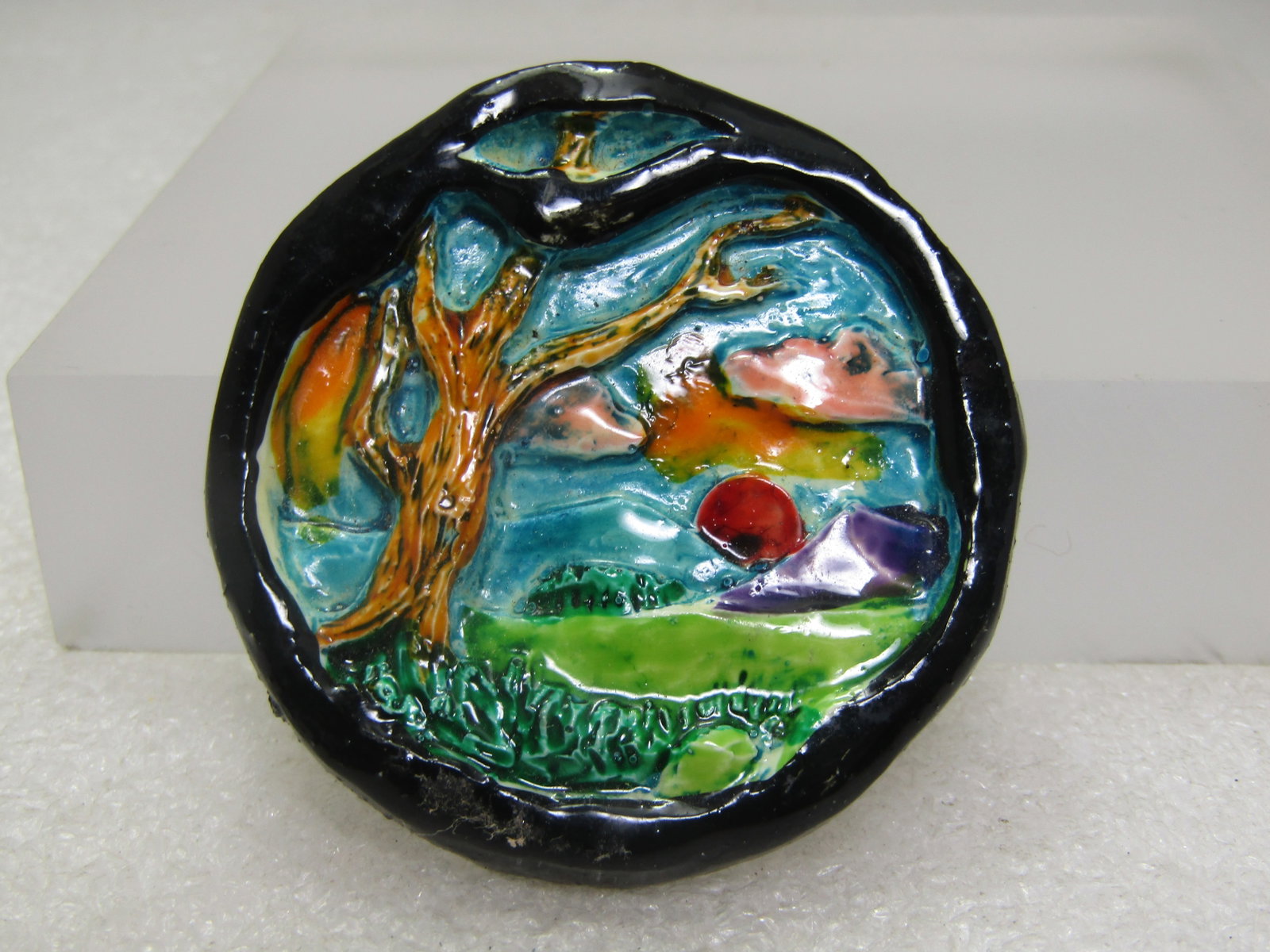 Vintage Faux Carved Scene Brooch, Made in Germany, 1950's-1960's - 3