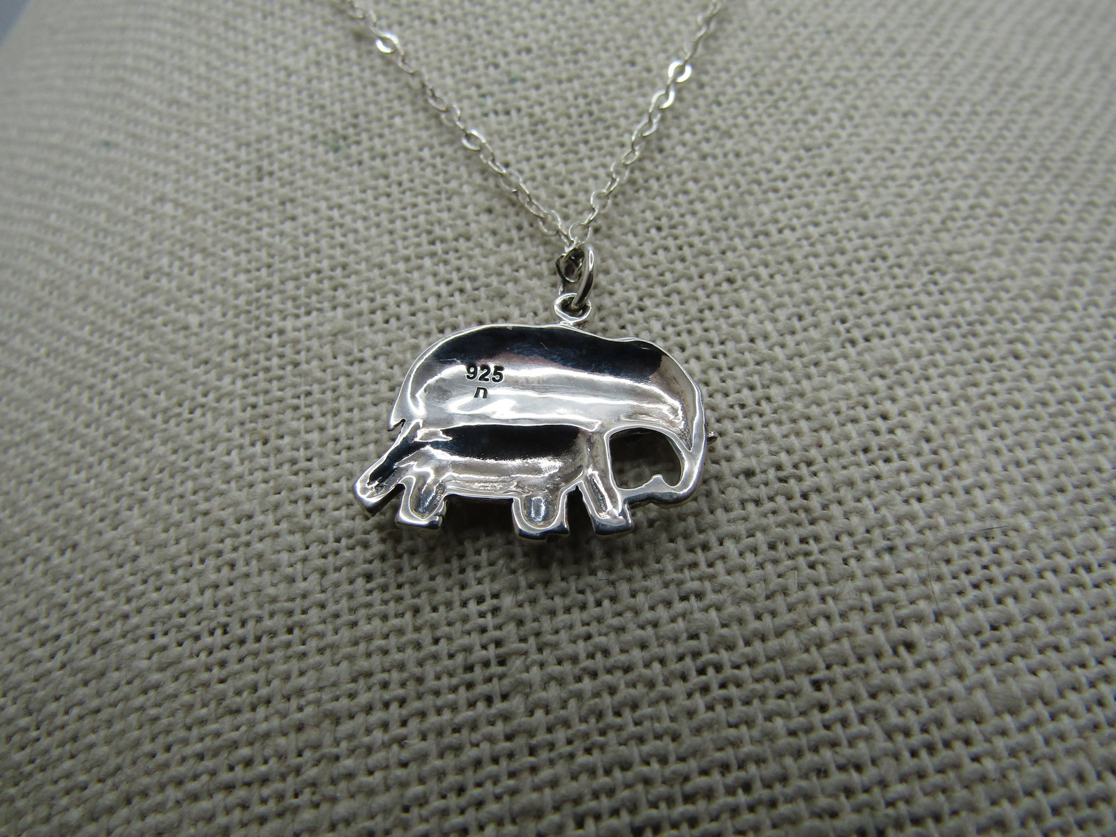 Sterling Elephants Necklace, 16"-18", Mom and Baby - 5